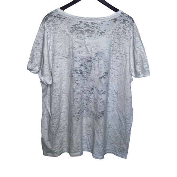 Addition Elle Love & Legend White Semi Sheer Boyfriend Fit Tshirt Size 3x - Picture 3 of 8